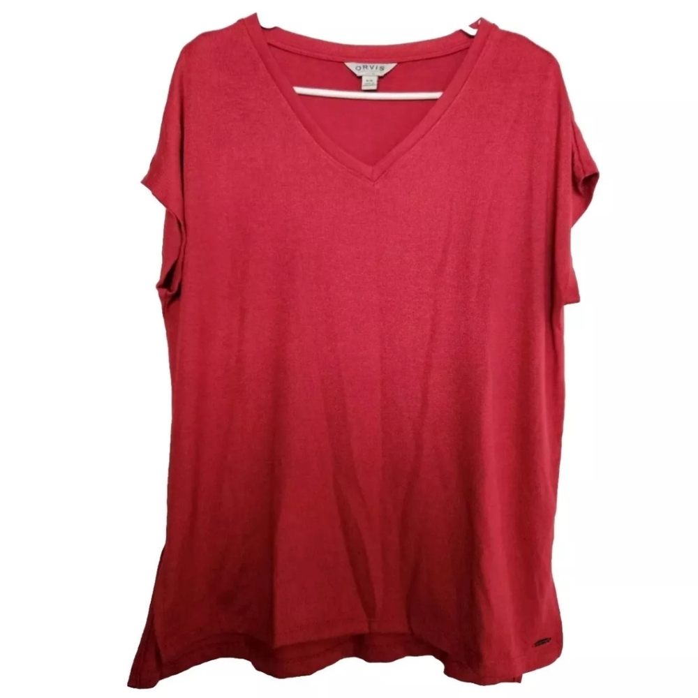 Orvis Classic Short Sleeve Top V-Neck  Size Medium